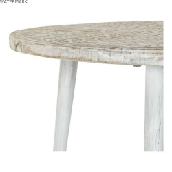 Table d'appoint DKD Home Decor 8424001820115 75 x 75 x 50 cm Doré Métal Blanc Bois de manguier (75 x 75 x 50 cm)