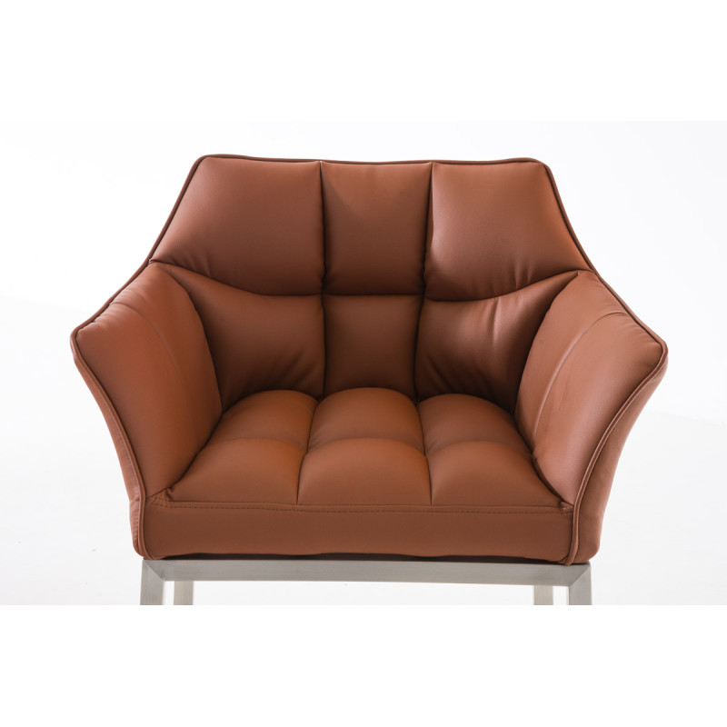 Tabouret de bar Damaso E avec structure à 4 pieds marron clair