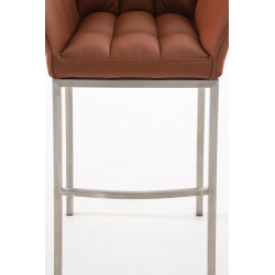 Tabouret de bar Damaso E avec structure à 4 pieds marron clair