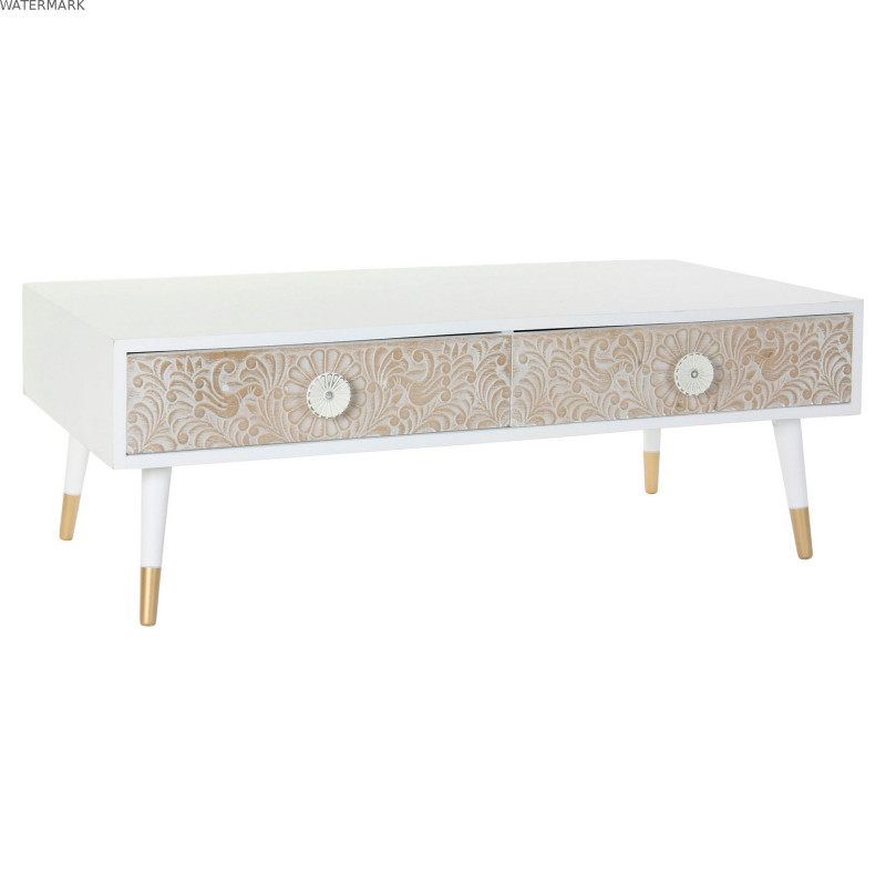 Meubles de télévision DKD Home Decor Blanc Sapin Marron Clair (120 x 65 x 42 cm)