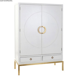 Armoire DKD Home Decor Blanc Doré Métal Peuplier 120 x 50 x 175 cm