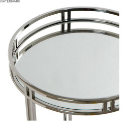 Table d'appoint DKD Home Decor Verre Acier Argenté (42 x 42 x 61 cm)