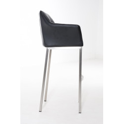 Tabouret de bar Damaso E avec structure à 4 pieds, noir