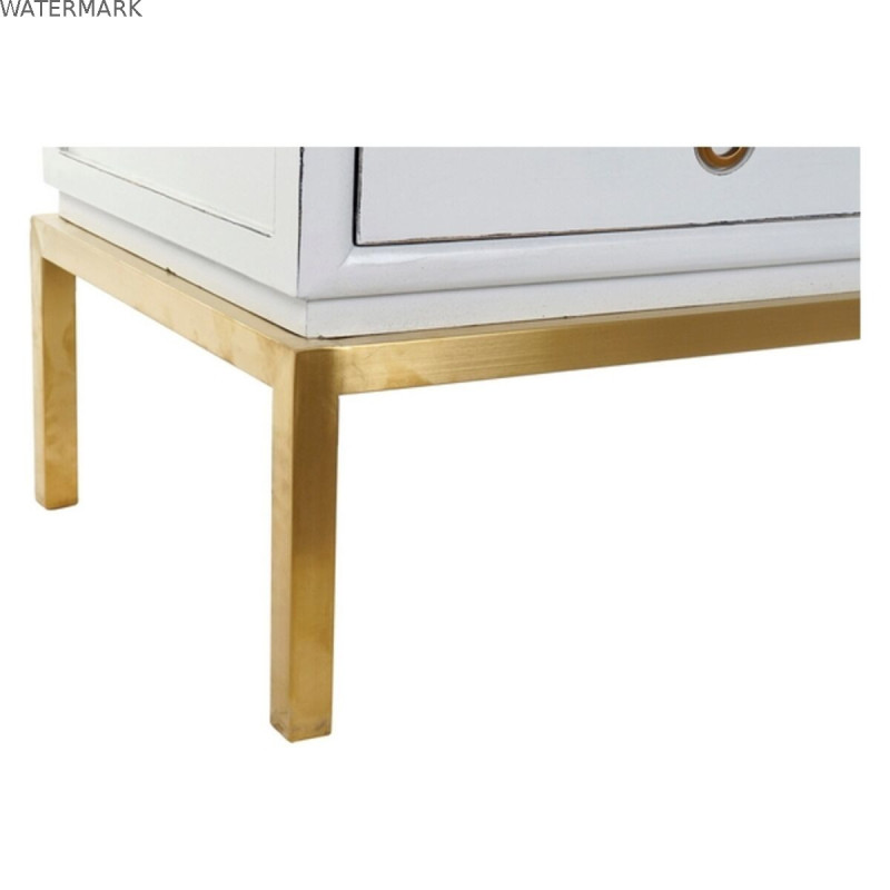 Armoire DKD Home Decor Blanc Doré Métal Peuplier 120 x 50 x 175 cm