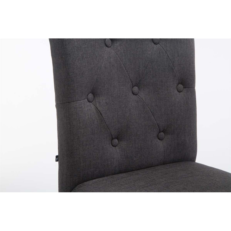 Tabouret de bar Louise en tissu gris foncé antique