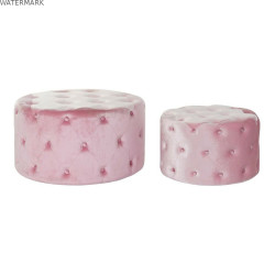 Repose-pied DKD Home Decor Rose Velvet Bois MDF Glam (2 pcs)