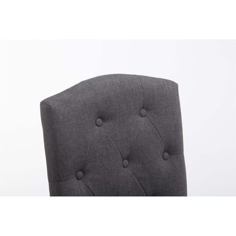 Tabouret de bar Louise en tissu gris clair foncé antique