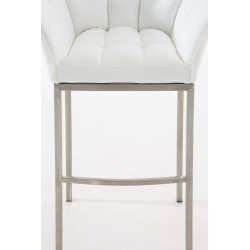 Tabouret de bar Damaso E avec piètement à 4 pieds blanc