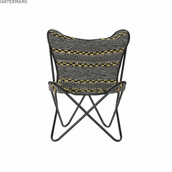 Siège DKD Home Decor Jaune Blanc Noir Multicouleur Fer 74 x 65 x 90 cm