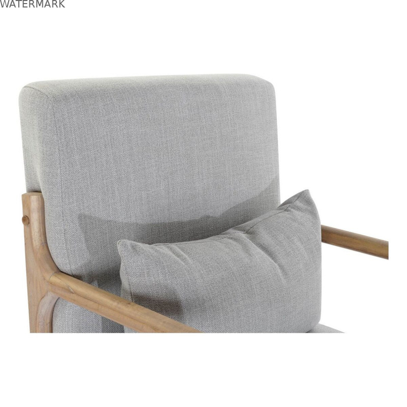 Fauteuil à Bascule DKD Home Decor Gris Naturel Gris clair Lin Bois d'hévéa 66 x 88 x 78 cm