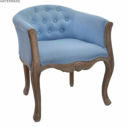 Banquette DKD Home Decor Bleu Polyester Bois Bois d'hévéa 58 x 56 x 69 cm