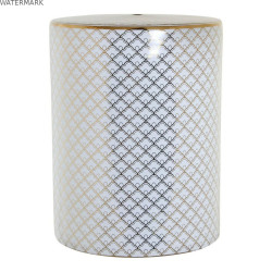 Table d'appoint DKD Home Decor Blanc Porcelaine Doré (33 x 33 x 42 cm)
