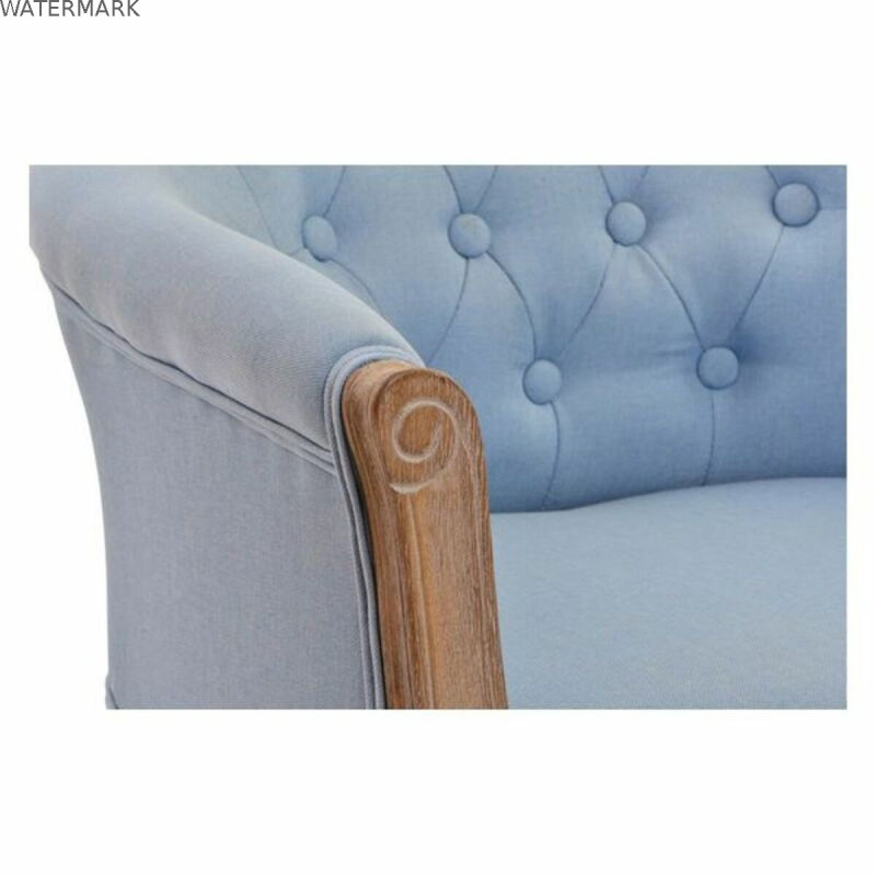Banquette DKD Home Decor Bleu Polyester Bois Bois d'hévéa 58 x 56 x 69 cm