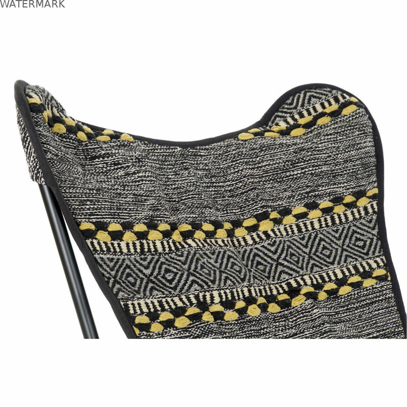 Siège DKD Home Decor Jaune Blanc Noir Multicouleur Fer 74 x 65 x 90 cm