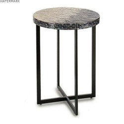 Table d'appoint Gris Métal Nacre noire Contre-plaqué (45 x 62 x 45	 cm)