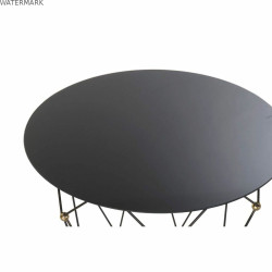 Table d'appoint DKD Home Decor Noir Métal Verre Doré (70 x 70 x 60 cm)