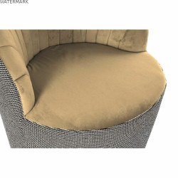 Fauteuil DKD Home Decor Noir Marron Polyester Moutarde (69 x 66 x 85 cm)