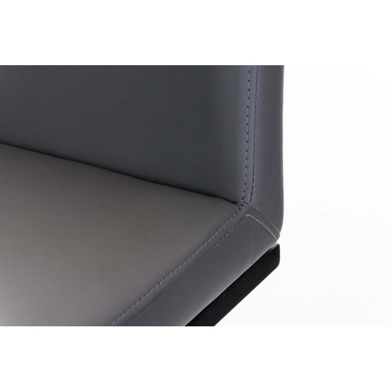 Tabouret de bar Panama B simili cuir gris