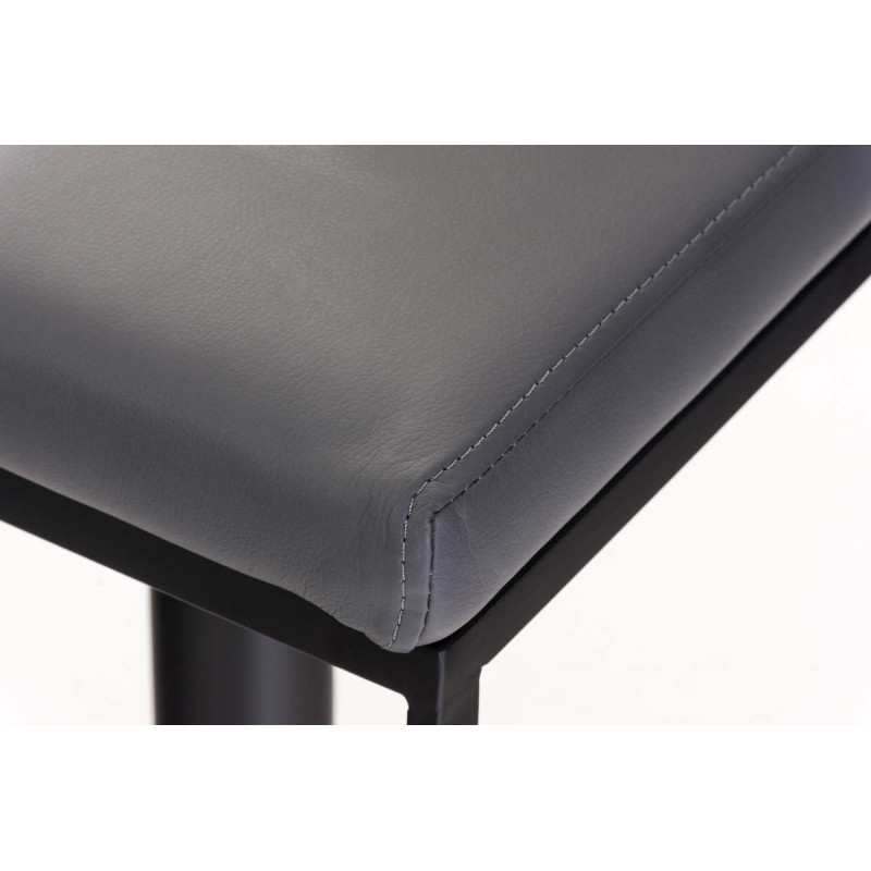 Tabouret de bar Panama B simili cuir gris