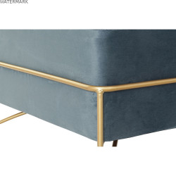 Banquette DKD Home Decor   Mousse Bleu Doré Métal Polyester Velours Bois MDF (80 x 80 x 42 cm)