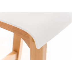 Tabouret de bar Hoover Natura avec structure à 4 pieds, blanc