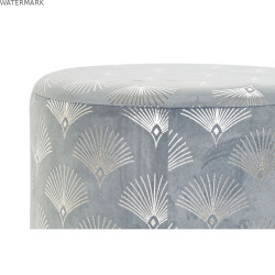 Repose-pied DKD Home Decor Bleu Polyester Métal Doré (35 x 35 x 43 cm)