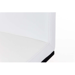 Tabouret de bar Panama B en cuir synthétique blanc