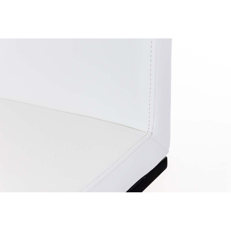 Tabouret de bar Panama B en cuir synthétique blanc