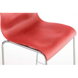 Tabouret de bar chromé Hoover avec cadre à 4 pieds en rouge