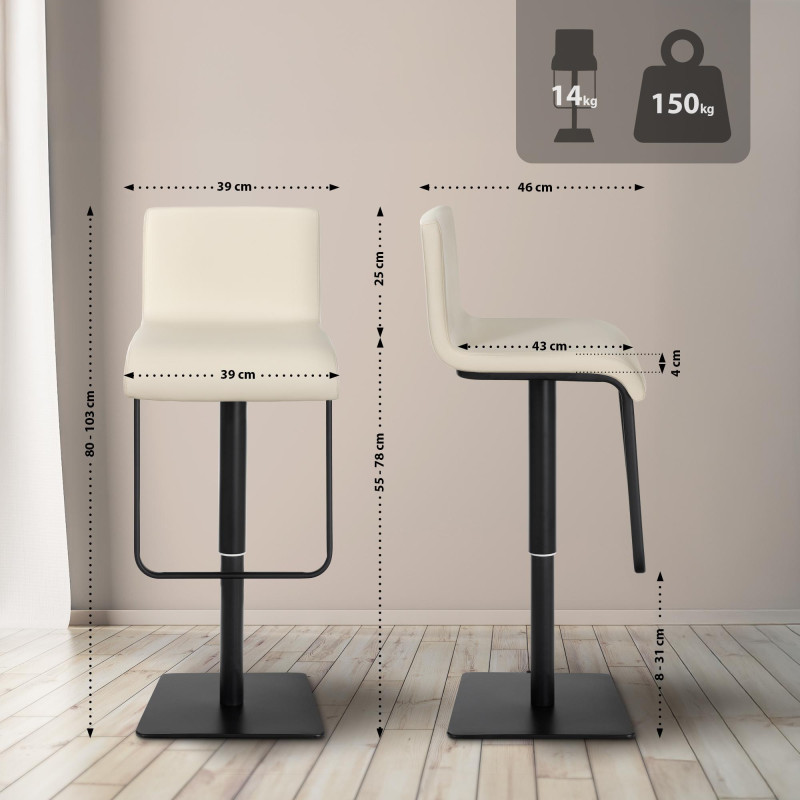 Tabouret de bar Limon B crème