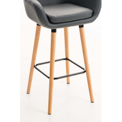 Tabouret de bar Grant simili cuir gris