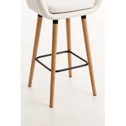 Tabouret de bar Grant simili cuir blanc