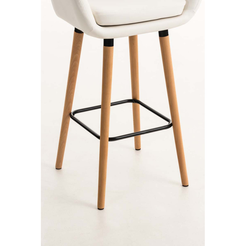 Tabouret de bar Grant simili cuir blanc