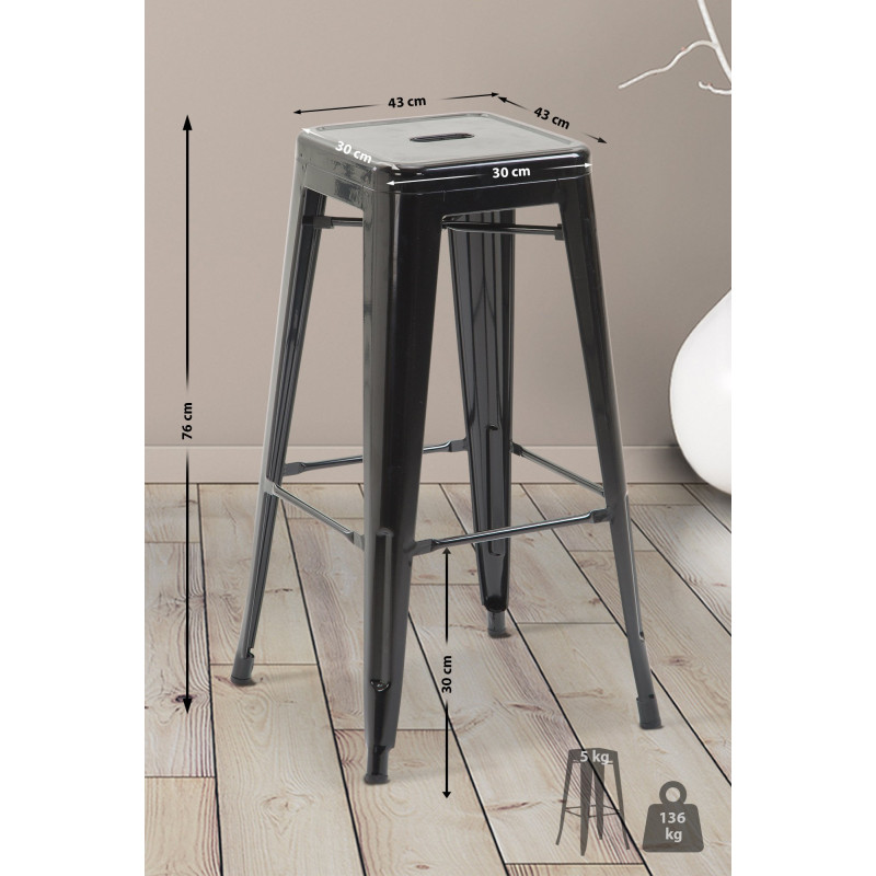 Tabouret de bar Joshua V2 noir