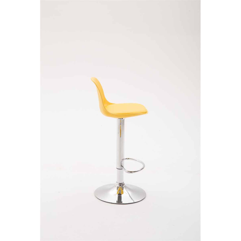 Tabouret de bar Kiel en cuir artificiel jaune