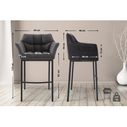 Barhocker Damaso B Stoff mit 4-FuЯ Gestell