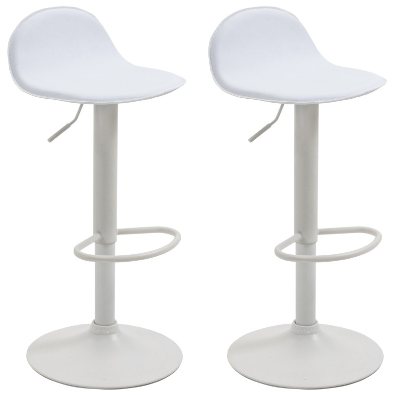 Lot de 2 tabourets de bar Lana V2 blanc
