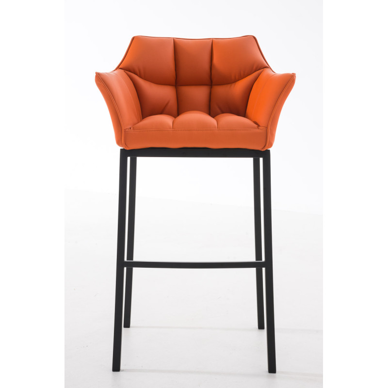 Tabouret de bar Damaso B avec piètement à 4 pieds orange