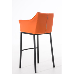 Tabouret de bar Damaso B avec structure à 4 pieds orange