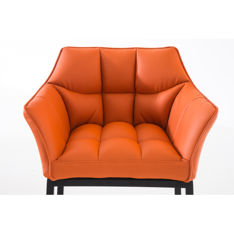 Tabouret de bar Damaso B avec piètement à 4 pieds orange