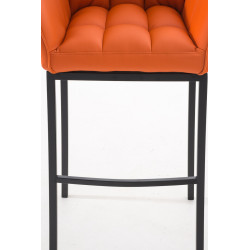 Tabouret de bar Damaso B avec structure à 4 pieds orange