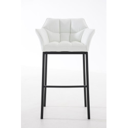 Tabouret de bar Damaso B avec structure à 4 pieds blanc