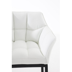 Tabouret de bar Damaso B avec piètement à 4 pieds blanc