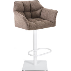 Tabouret de bar Damaso W en tissu marron terra