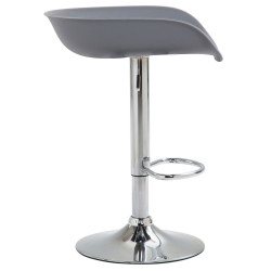 Lot de 4 tabourets de bar Anaheim en plastique chromé gris