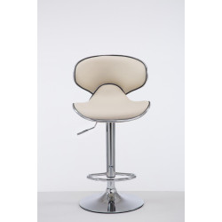 Tabouret de bar Las Vegas V2 chrome crème