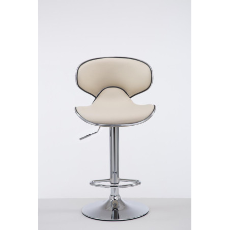 Tabouret de bar chromé Las Vegas V2 crème