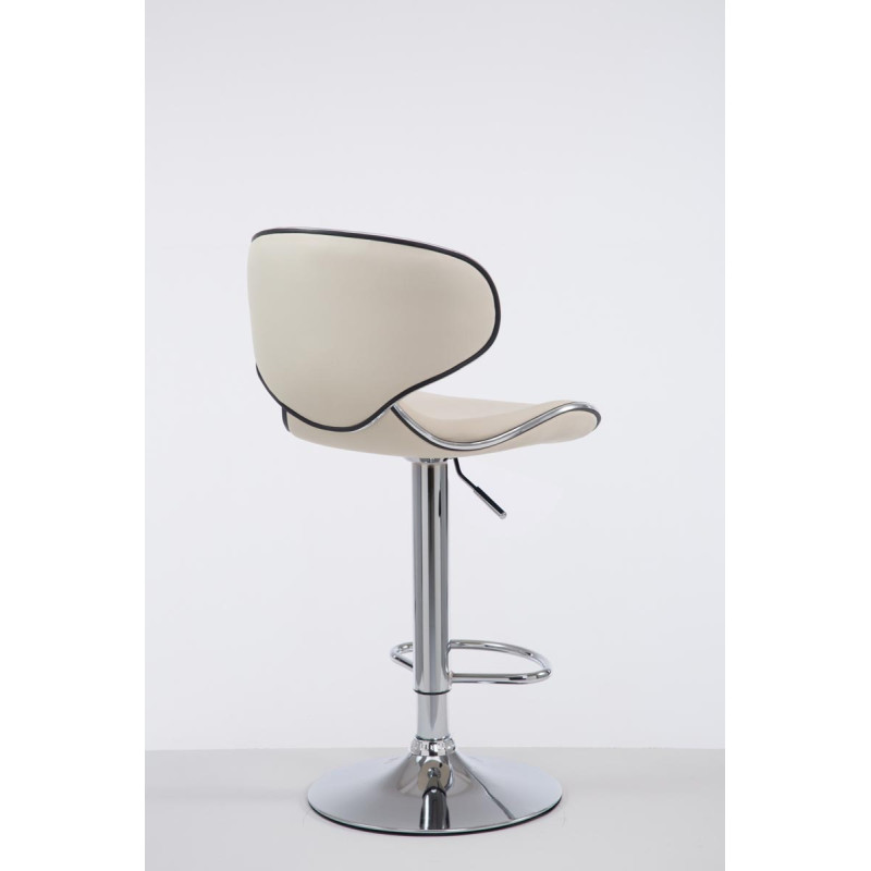 Tabouret de bar Las Vegas V2 chrome crème