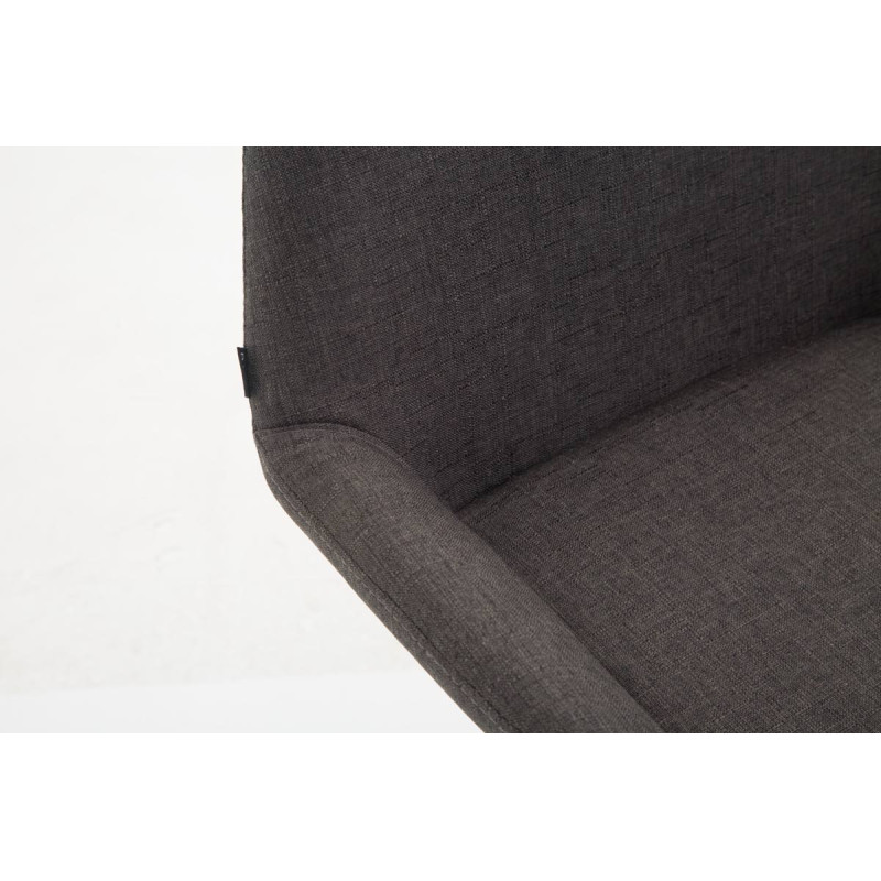 Lot de 2 tabourets de bar Braga tissu noir gris foncé