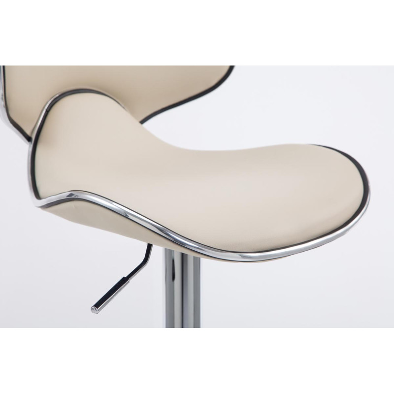 Sgabello Las Vegas V2 in similpelle crema,cromo